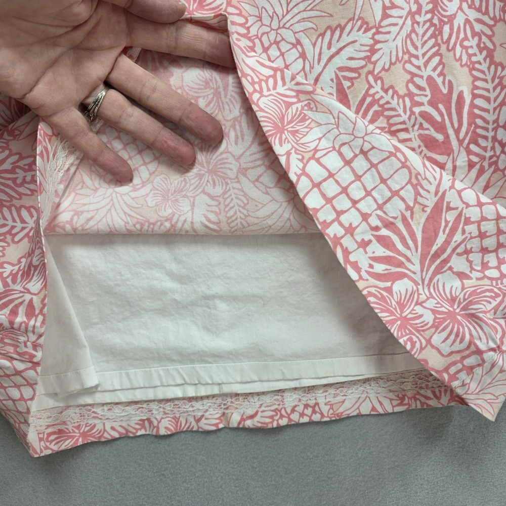 Vineyard Vines Pina Colada Pineapple Margo Skirt Womens 8 Pink Logo‎ Preppy Mini - Picture 4 of 9